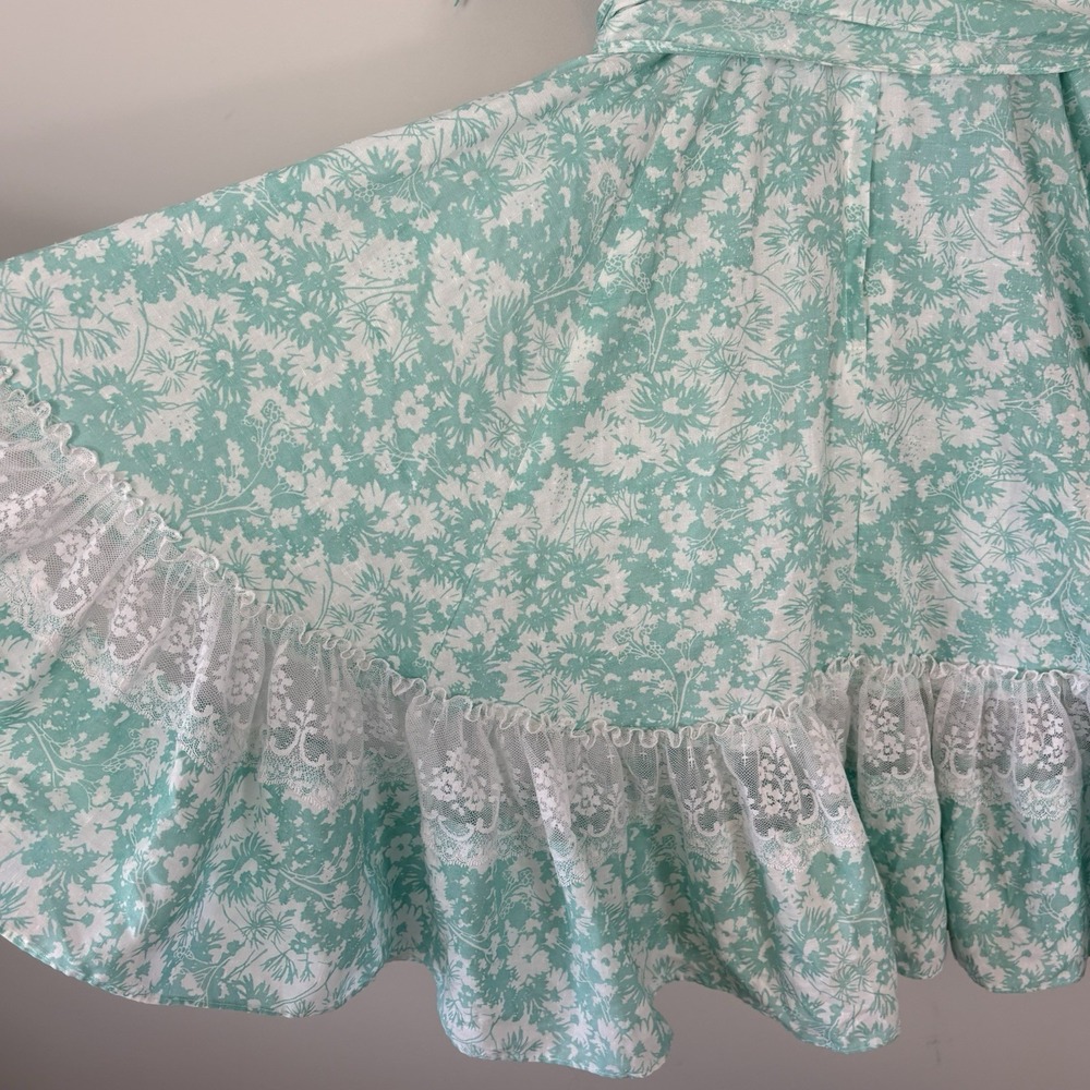 Country Western Puff Sleeve 60s 70s Vintage Full Circle Skirt Prairie Dress S/M - Picture 11 of 13